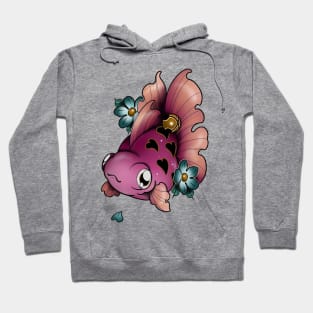 pink fish Hoodie